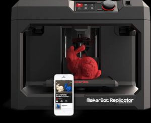 MakerBot Mobile App und der MakerBot Replicator MakerBot Mobile App und MakerBot Replicator auf einem Bild
