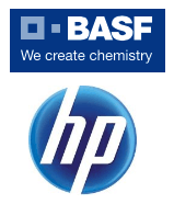 BASF und HP im 3D-Druck BASF und HP Logo
