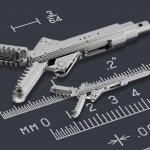 Biopsie-Zange im Größenvergleich.