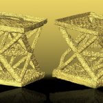 3D-gedruckte Miniatur Gitterstrukturen.