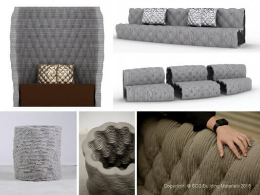 Betonmöbel aus 3D-Drucker