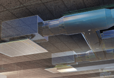 Mit Software MagiCAD erstelltes Belüftungssystem