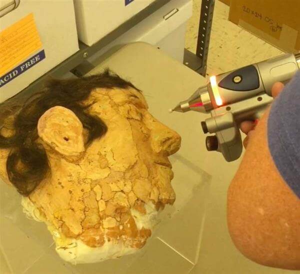 3D-Scan eines Pappmaché Kopfes