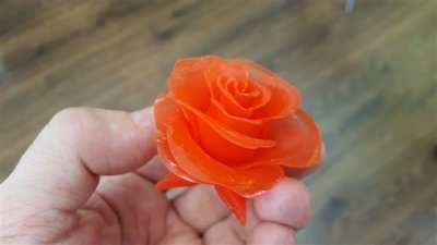 Mit CPWC-DLP-Technologie gedruckte Rose. 