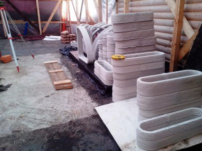 Bauteile für das Haus aus dem 3D-Drucker