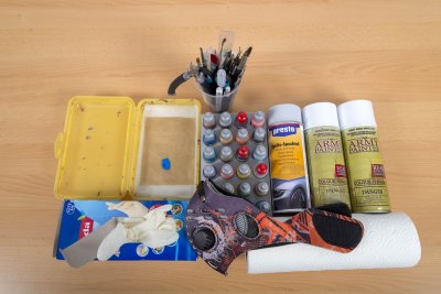 Equipment für das Bemalen von 3D-Druck-Objekten