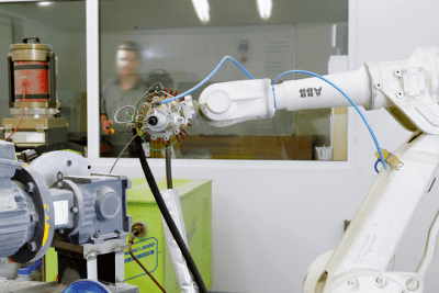 Blick auf einen Roboterarm