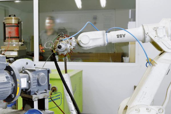 Blick auf einen Roboterarm