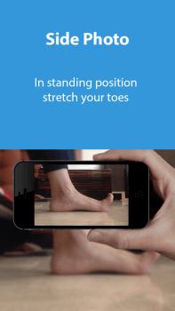 Anleitung zum Fotografieren des Fußes seitlich