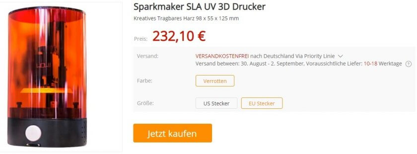 SparkMaker SLA 3D-Drucker Shop