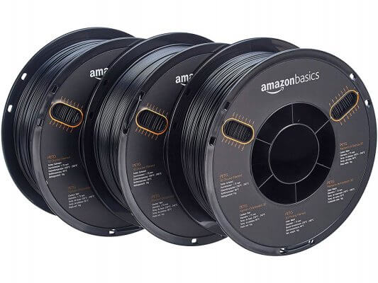 drei Filamentrollen von Amazon Basics