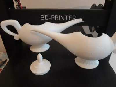 Alle Teile der 3D-gedruckten Wunderlampe
