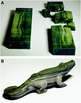 3D-gedruckte Objekte, die holzähnlich aussehen