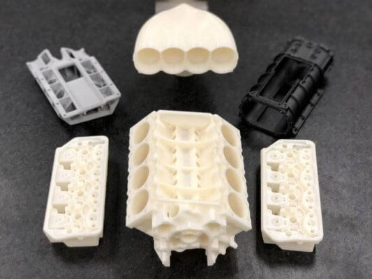 3D-gedruckte Dragster-Autoteile