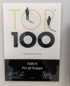 Top 100 Auszeichnung der Fabb-It pro3D Gruppe Top 100 Auszeichnung der Fabb-It pro3D Gruppe