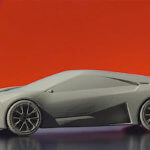 3D-gedrucktes Modell des Fahrzeugs