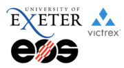 Logo Uni Exeter, EOS und Victrex