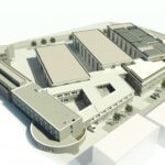 Skizze des Gesamtgebäudekomplexes des IKV nach Errichtung der neuen Gebäudeteile