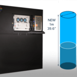 Grafik zum neuen 3D-Drucker und Bild daneben