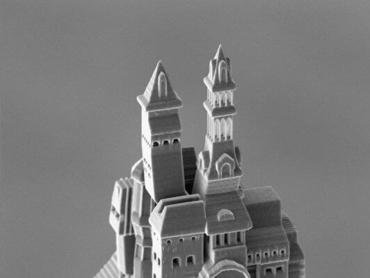 3D-gedruckte Burg im Detail