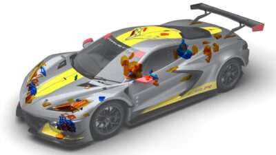 Corvette C8.R mit 3D-gedruckten Teilen