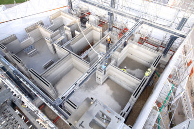 Vogelperspektive 3D-Druck eines Hauses in Wallenhausen