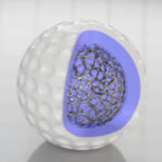 Golfball aus Synthetic Metal Material