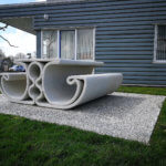 3D-gedruckte Bank in Freiform