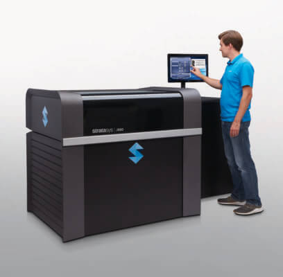 J850 Pro von Stratasys mit Mann daneben