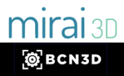 3D-Druck von Mirai3D und BCN3D Mirai3D und BCN3D Logos