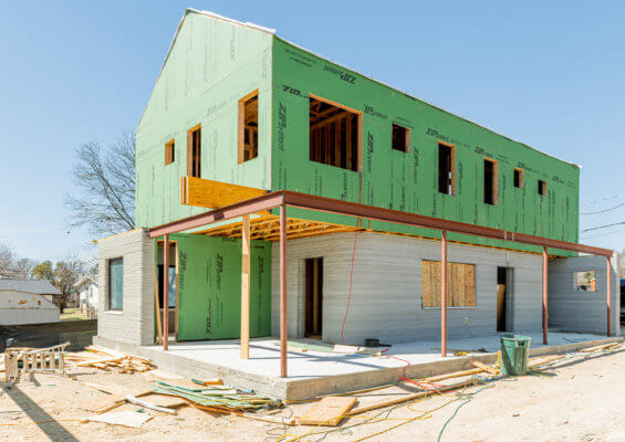 3D-gedrucktes Haus im Bauprozess