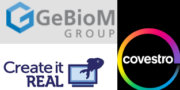 Covestro.GeBioM-Group und Create it REAL Logos