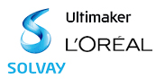 Logos von Solvay, L’Oréal und Ultimaker