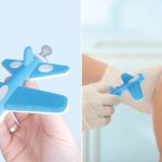 3D-Druck-Nadelschutz Modell Flugzeug und Bild bei der Anwendung