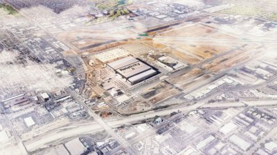 Neues Hauptquartier von Relativity Space von oben