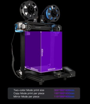 Bauraum im Sovol SV04 Pro IDEX markiert