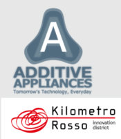 Additive Appliances und Kilometro Rosso kooperieren beim 3D-Druck Additive Appliances und Kilometro Rosso Logos