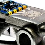 per LPBF gedruckter Demonstrator mit gedrucktem Messgitter inklusive Leiterbahnen