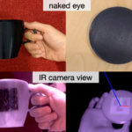 Sicht mit bloßem Auge und mit IR-Licht