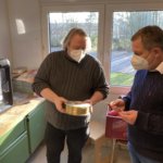 Abeln und Pott mit Materialrolle