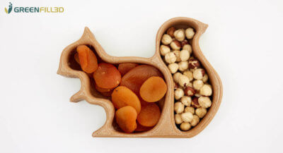 3D-gedruckte Snackschale im Eichhörnchen-Design