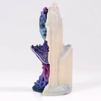 3D-gedruckte Figur, die mit dem WSS150-Stützmaterial gedruckt wurde