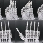 Mehrere 3D-gedruckte Roboterhände