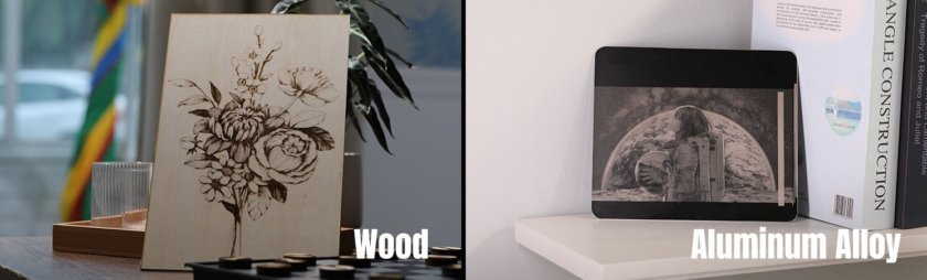 Beispiele Holz und Aluminiumlegierung