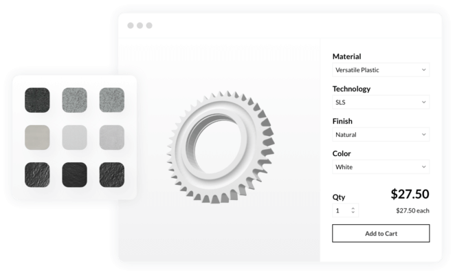 Produktkonfiguration eines Zahnrades