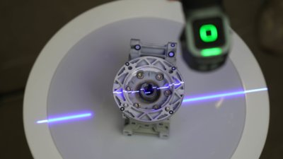 Beispielobjekt mit 3D-Scanner der mit 1 Linie scannt