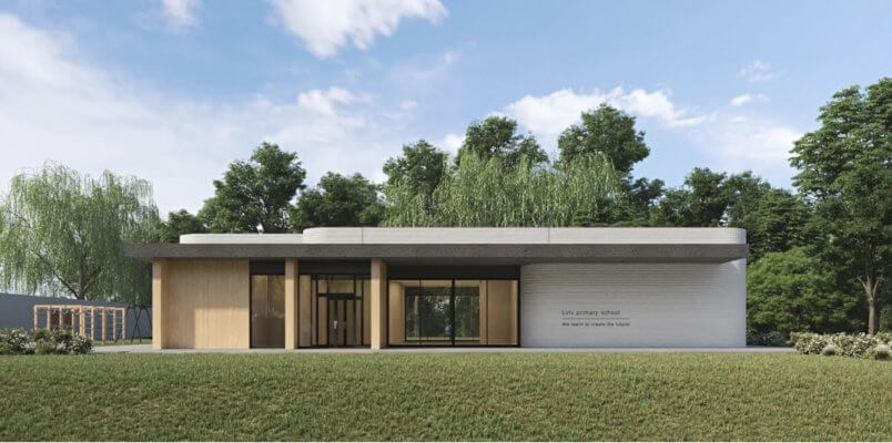 3D-gedruckte Schule in Lemberg (Render)