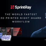 SprintRay-Produkte für Nachtschienen und Usain Bolt mit Nachtschiene in der Hand