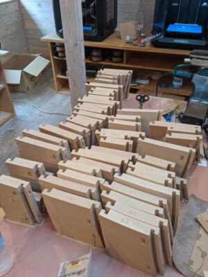 Teilansicht der 3D-gedruckten Bauteile