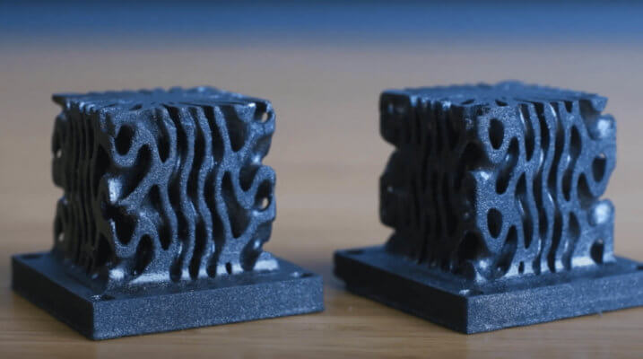 3D-Druck-Objekte in Blau